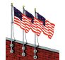 6' Streaming Vertical Wall Flagpole Set
